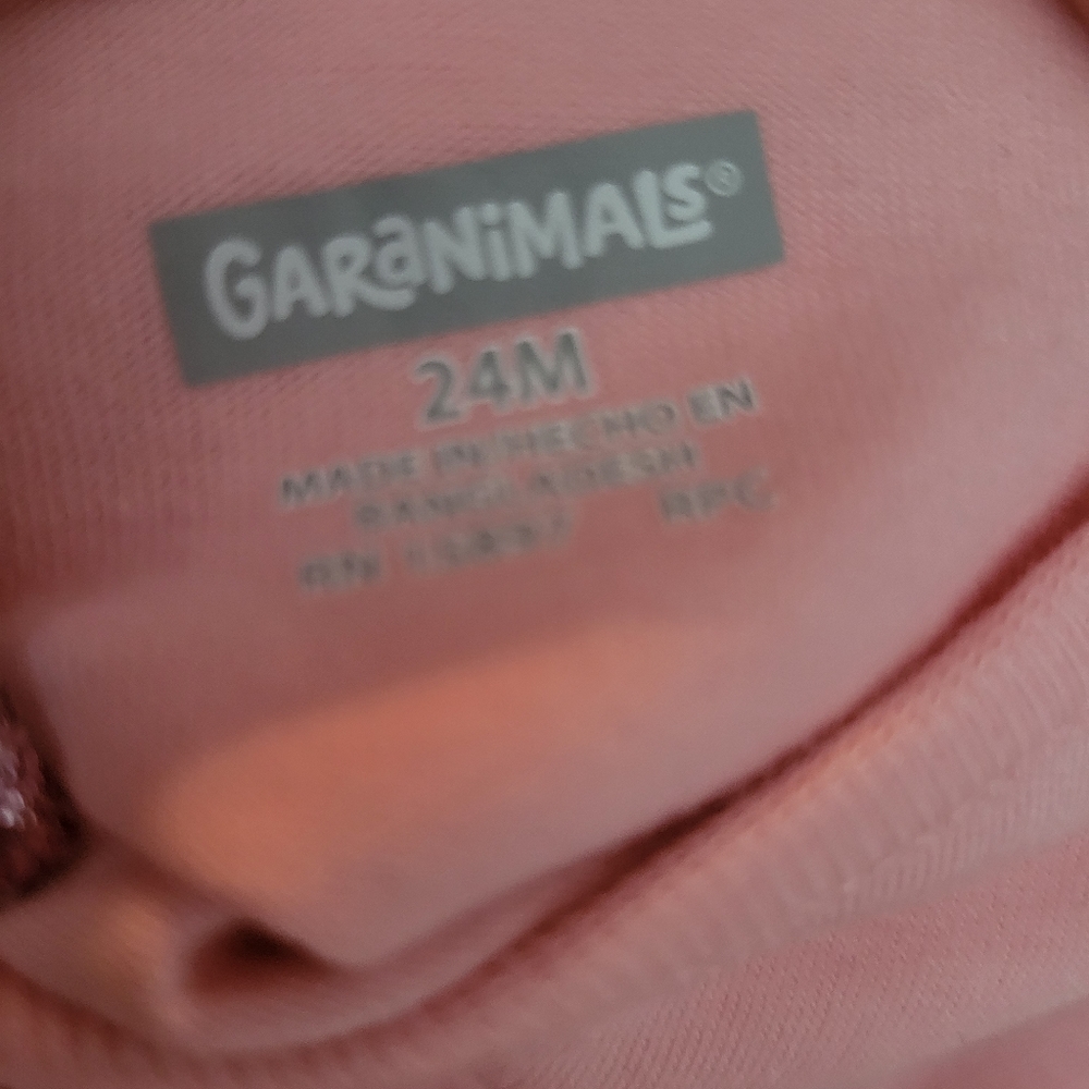 Garanimals new 24 months onesie short shirt outfit baby girl love pink - Picture 2 of 2